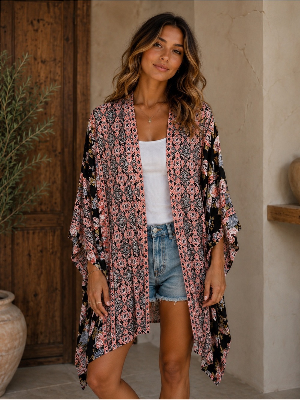 Angie Floral Kimono (980456) 🌼 ☀️